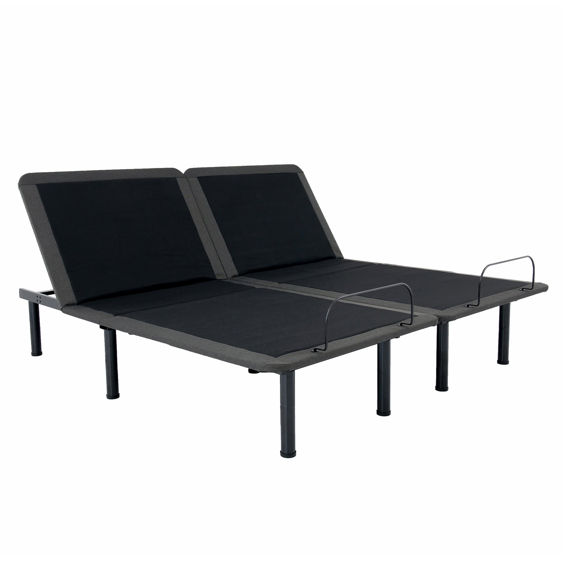 King Size Flex Head Quick Assembly Adjustable Bed Frame With Voice Activated Controls Black Metal Metal