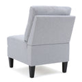 Armless Sofa Light Grey Fabric 1 Seat