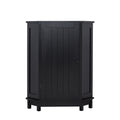 Black Bathroom Cabinet Triangle Corner Storage Cabinet With Adjustable Shelf Modern Style Mdf Board Black Mdf