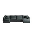 Comfort U Shaped Couch With Reversible Chaise, Modular Large U Shape Sectional Sofa, Double Extra Ottomans,Gray Chenille Gray Chenille 4 Seat