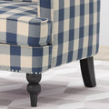 Harrison Tufted Club Chair Blue Fabric