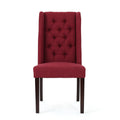 Dining Chair Red Wood Fabric