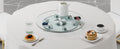 Double Layer Rotatable Round Glass.The Rotatable Design Makes It More Convenient To Retrieve And Place Items.The Upper Glass Has A Diameter Of 20 Inches, While The Lower Glass15 Inches. Transparent Glass
