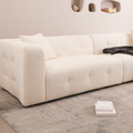 2297 Beige Sofa, Stylish And Simple Square Design, Square Arm, Handrailing Thick And Full, Put Living Room, Office, Conference Room Beige Fabric 3 Seat