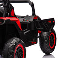 24V Two Seater Kids Ride On Utv W Parents Remote Control,Four Wheel Suspension,Slow Start,Large Wheel Design,Anti Collision Bar,Storage Space,Music,Usb,Bluetooth,Volume Control,Led Lights For Kids 3 . Red 100 149 Lbs Polypropylene