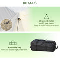 Outsunny 20 Person Camping Tent, Outdoor Cabin Tent Tent With 2 Doors, Screen Room, Family Dome Tent For Hiking, Backpacking, Traveling, Easy Set Up, Cream Cream White Steel