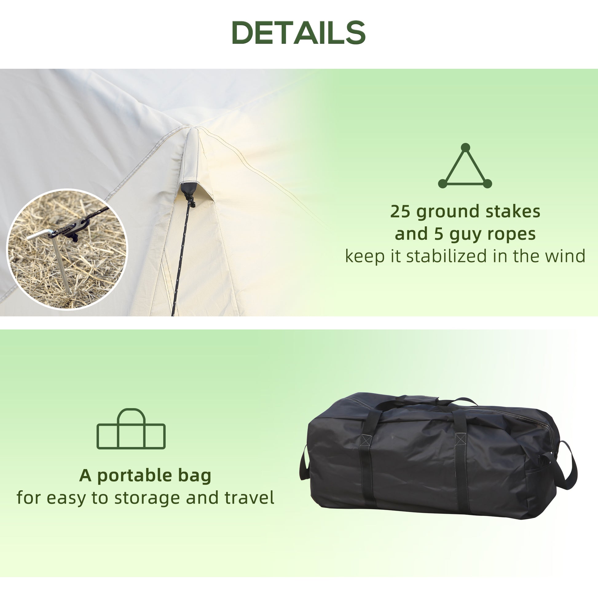 Outsunny 20 Person Camping Tent, Outdoor Cabin Tent Tent With 2 Doors, Screen Room, Family Dome Tent For Hiking, Backpacking, Traveling, Easy Set Up, Cream Cream White Steel