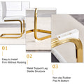 Table And Chair Set, Rock Plate Table Top, Gold Metal Table Legs, Stable And Beautiful, Suitable For Most Home Styles. Modern Simple Dining Table, Comfortable Seating. White Gold Seats 6 Sintered Stone