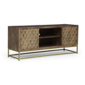 Tv Stand Walnut Gold 40 49 Inches Wood