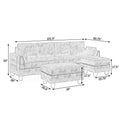 Sectional 3 Seaters Sofa ,Double Sided Multi Functional Footstool, Storage Matnon Slip Leg, Two Pillows, Velvet, Dark Grey Dark Grey Velvet 3 Seat