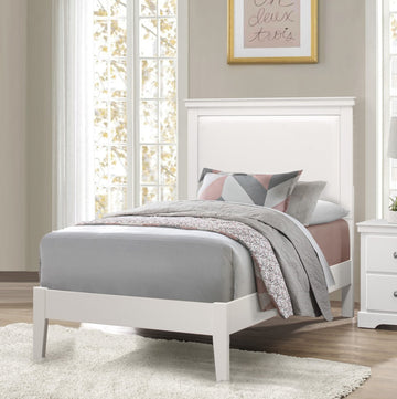 Classic Traditional 1Pc Twin Bed Upholstered Headboard Faux Leather White Finish Bedroom Furniture Box Spring Required Twin White Wood White Bedroom Panel Faux Leather Wood