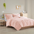 Shaggy Long Fur Comforter Mini Set King Blush Polyester