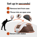 4 6 Persons White Brown Pop Up Boat Tent White Oak Polyethylene
