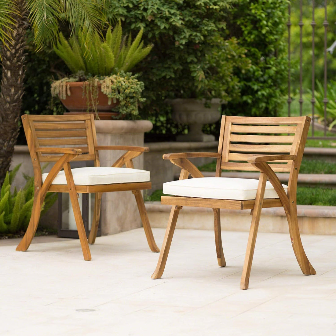 Hermosa Kd Wood Dining Chair Set Of 2 Teak Acacia Wood