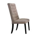 Morland Tan Linen & Vintage Black Finish Side Chair Set Of 2 Black Vintage,Tan Linen,Synthetic Wood