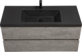 48'' Wall Hung Bathroom Vanity In Ash Gray With Black Top 24Vedi 48B 2 Grey Wall Mounted Plywood