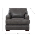 Georgia Leather Chair Light Gray Down Filling Genuine Leather