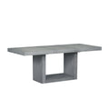 Contemporary 6 Piece 78Inch Extendable Pedestal Dining Table Set With 18Inch Removable Leaf And Dining Bench, 4 Upholstered Dining Chairs, Gray Gray Wood Dining Room Solid Wood Rubberwood Rectangular Dining Table With Chair And Bench Upholstered Chair