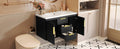 36'' Wall Mounted Bathroom Vanity With Resin Sink, Floating Bathroom Storage Cabinet With 2 Drawers, Solid Wood Bathroom Cabinet Black Bathroom Modern Mdf