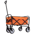 Minimeetall Strap Collapsible Foldable Wagon Cart Beach Wagon Heavy Duty Utility Cart Utility Wagon Grocery Cart For For Camping Shopping Sports Gardeing Fishing Supports 225Lbs Orange Orange Steel