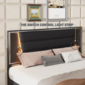 3 Pieces Bedroom Sets Queen Size Upholstered Bed With Led Lights, Nightstands And Dresser With Metal Handles And Sparkling Shiny Decoration, Black Expected Arrival Time:8.5 Queen Black 3 Piece Set Mdf Metal