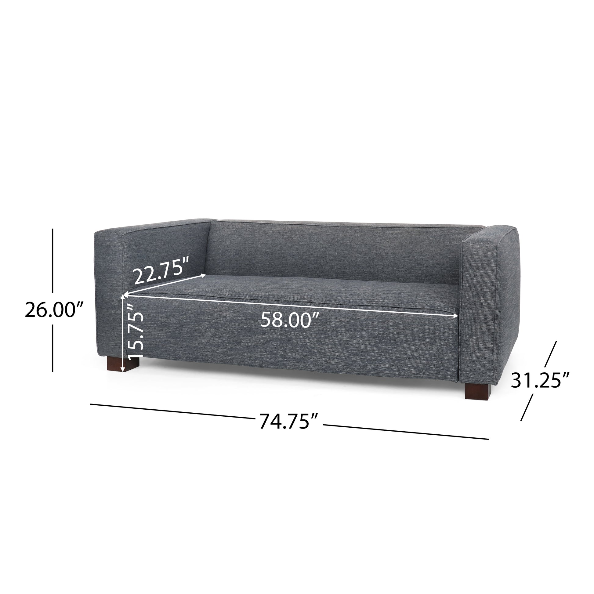 Seat Charcoal Fabric 3 Seat