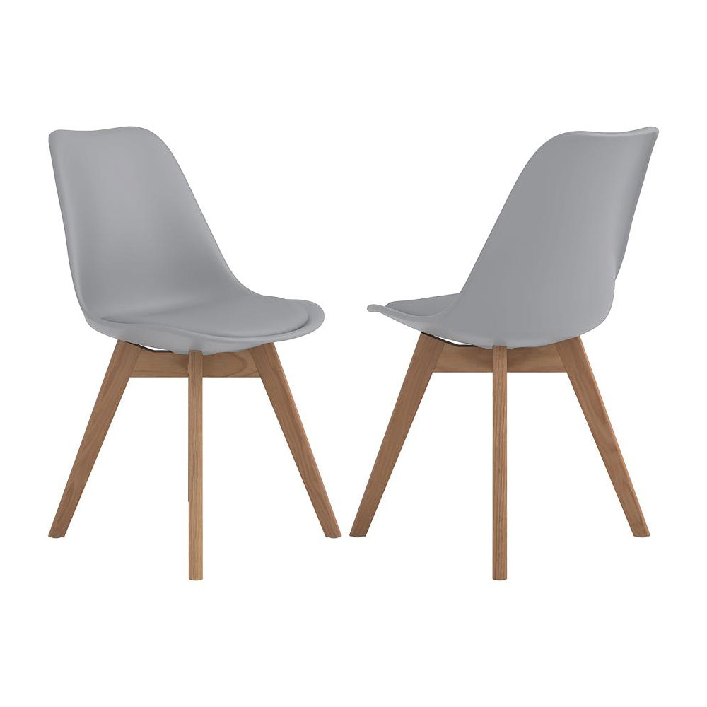 Set Of 2 Polypropylene Dining Side Chairs, Grey Solid Grey Dining Room Set Of 2 Polypropylene