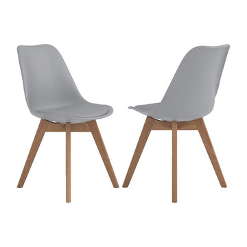 Set Of 2 Polypropylene Dining Side Chairs, Grey Solid Grey Dining Room Set Of 2 Polypropylene