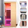 Canadian Hemlock Single Sauna Room Ancient Oak Wood Paper Glass