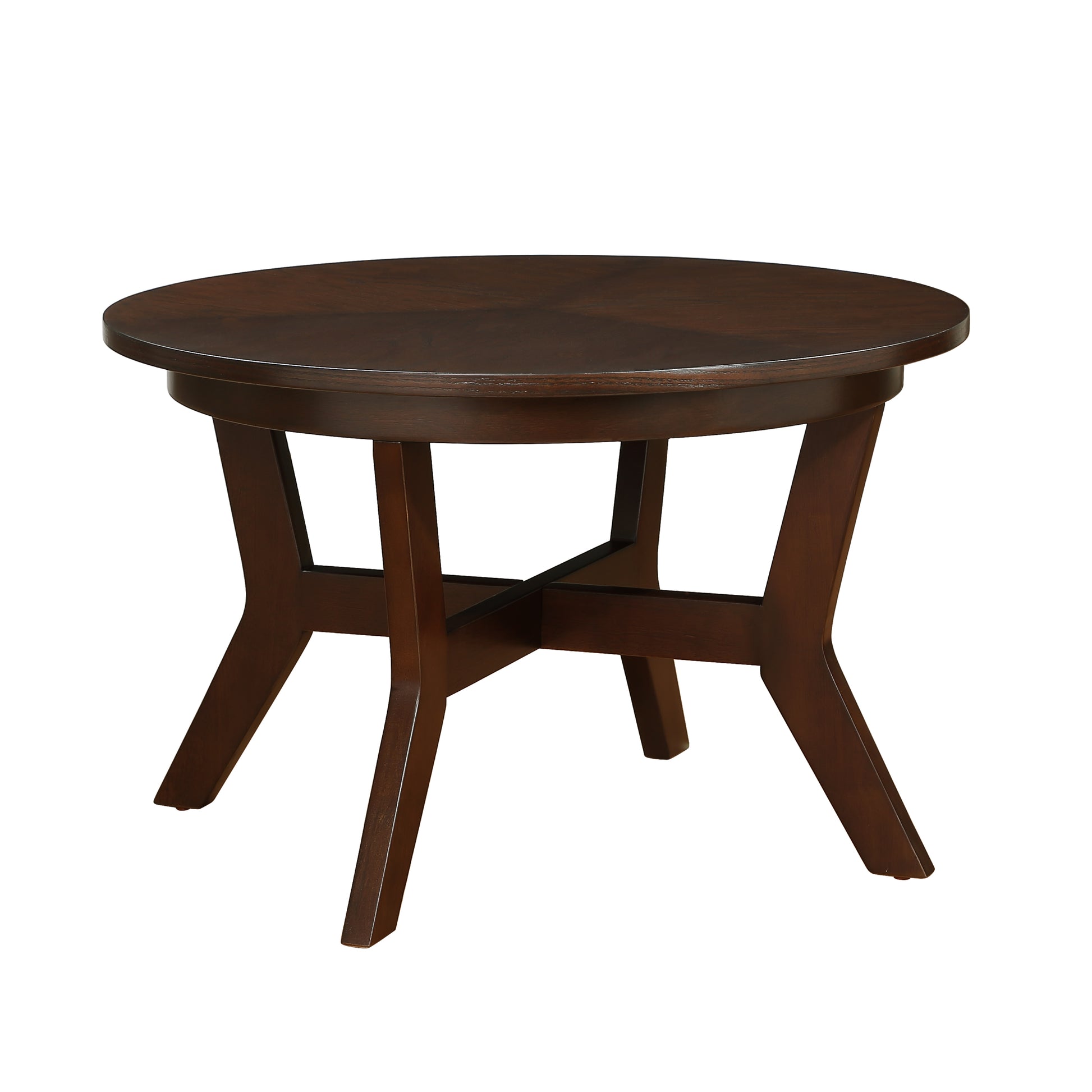 32Inch Wood Round Coffee Table For Living Room,Mid Century Farmhouse Circle Wooden Coffee Tables For Apartment, Easy Assembly, Espresso Espresso Rubber Wood