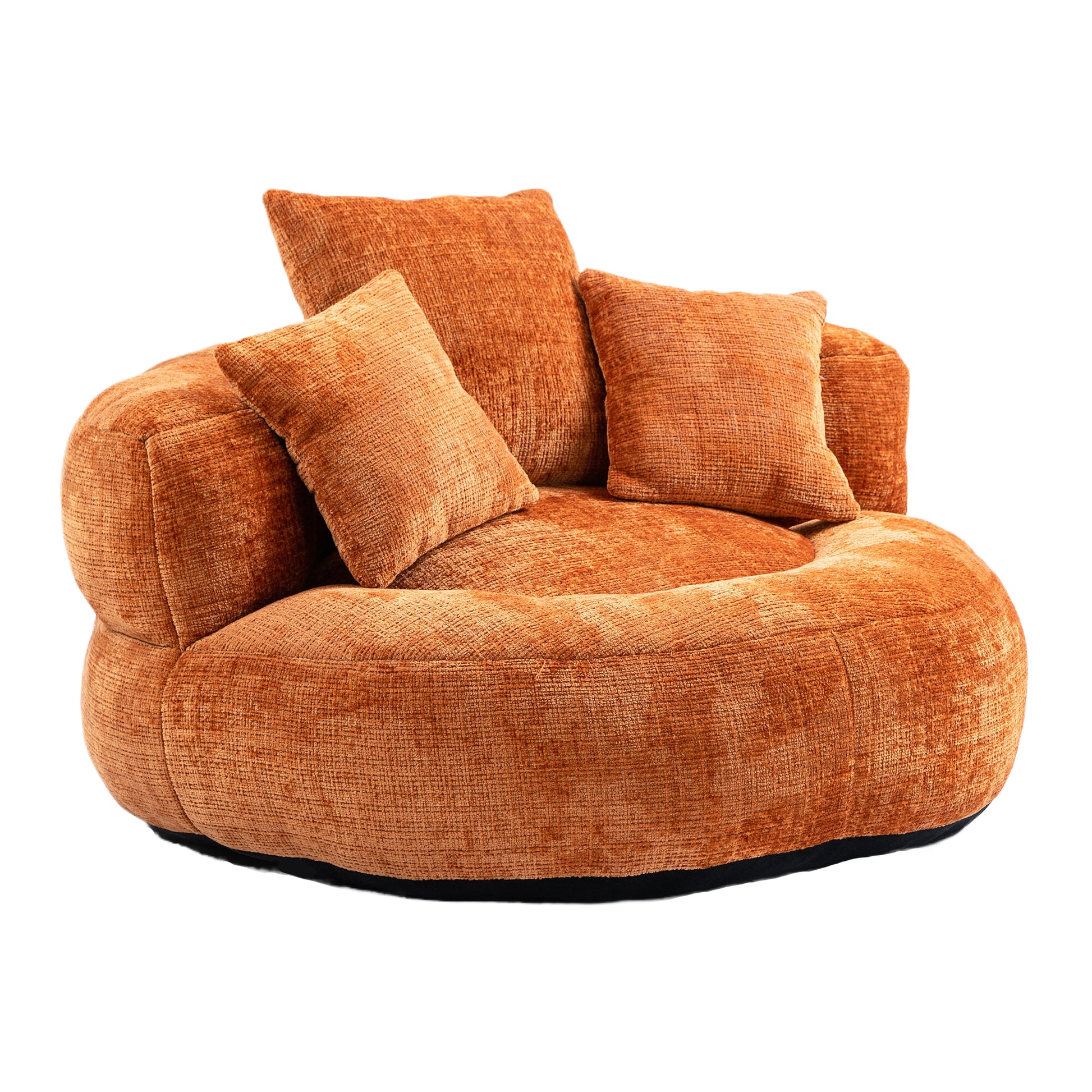 Coolmore Lazy Sofa Durable Comfort Lounger High Back Bean Bag Chair Couch With Three Pillows For Adults And Kids, Indoor & Outdoor, Single Gaming Sofa Chair For Bedroom,Office Orange Chenille Orange Foam Chenille 1 Seat