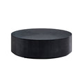 35.43 Inch Modern Round Coffee Table Mdf Coffee Table For Living Room,Drum Center Table For Apartment,No Need Assembly,Black Black Mdf