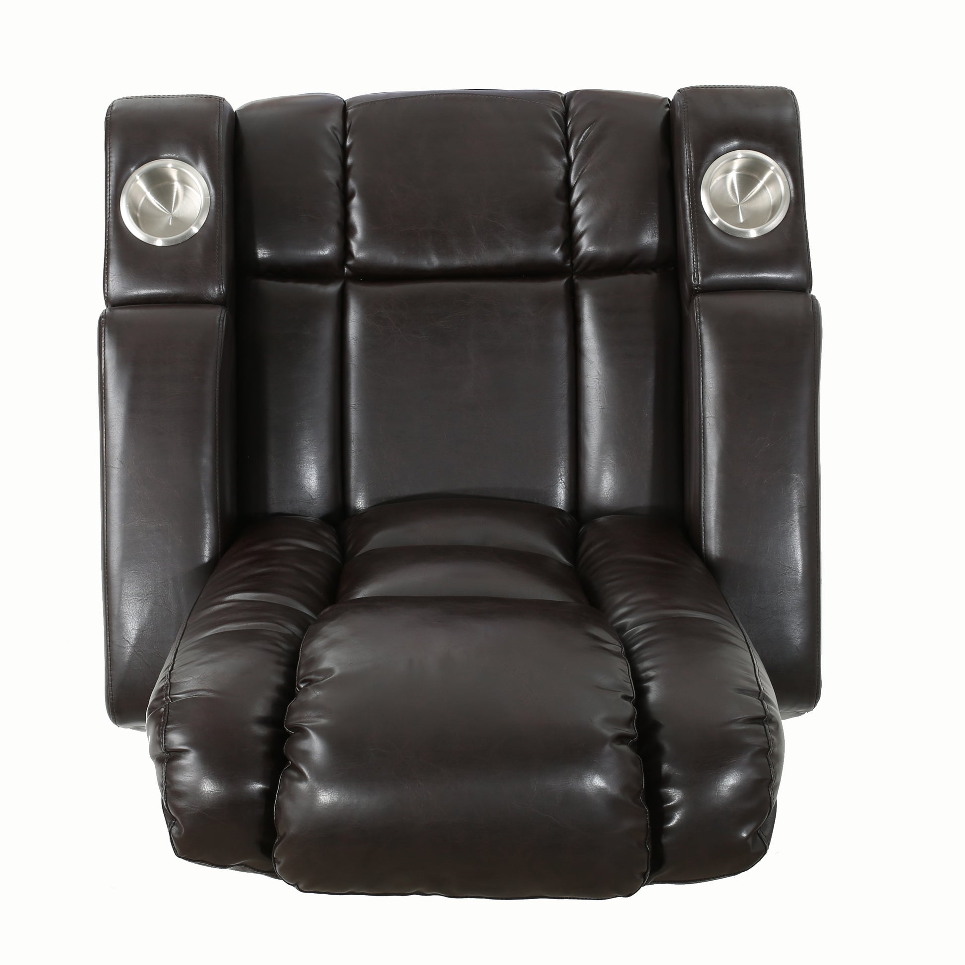 33" Wide Power Standard Recliner Chair With Arm Storage With Usb Brown Pu