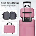 Luggage 4 Piece Set With Spinner Wheels, Hardshell Lightweight Suitcase With Tsa Lock,Checked Luggage,Pink 12 20 24 28In Pink Abs