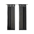 Twist Tab Lined Window Curtain Panel Black 50X120