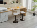 Set Of 2 Rattan Bar Stool, 360 Swivel Bar Chair, Counter Height Chair With Footrest For Kitchen, Dining Room Grey Wicker