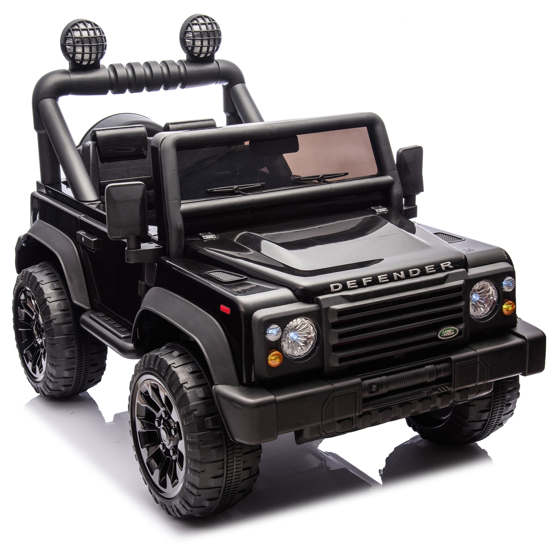 Licensed 2015 Land Rover Defender 90,24V Kids Ride On Xxl Car W Parents Control,2Wd,Four Wheel Suspension,Bluetooth,Mp3,Music,Power Display,Led Lights,Speeds 1.86 3.11Mph For Kids 3 7. Black Polypropylene