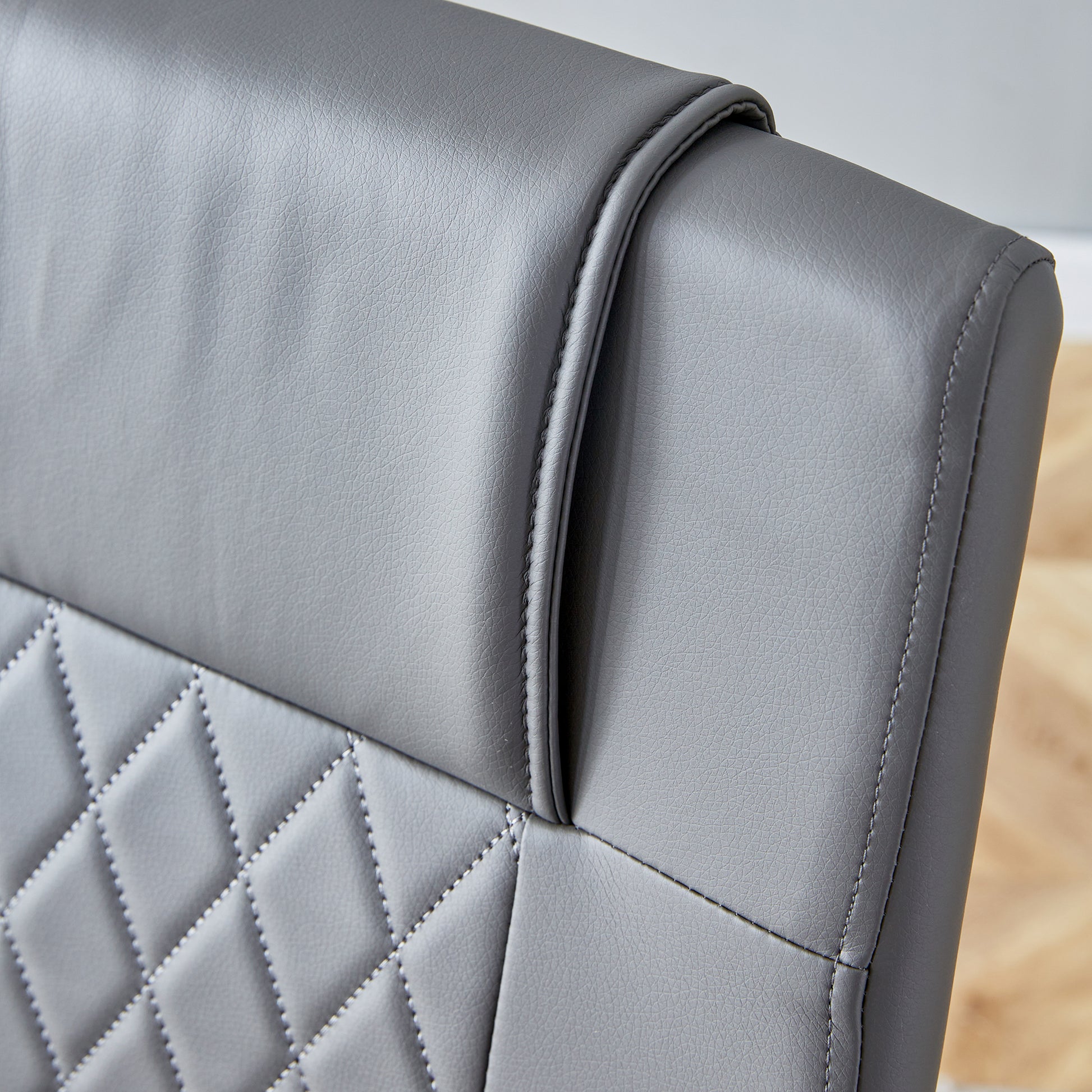 Table And Chair Set.63"X31.5X30" Black Marble Patterned Slabs Tabletop With Stainless Steel Butterfly Legs.Paried With 4 Light Gray High Quality Pu Chairs With Silver Metal Legs. Light Gray,Silver