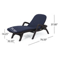 Mikael Chaise Lounge With Cushion Dark Brown Polypropylene