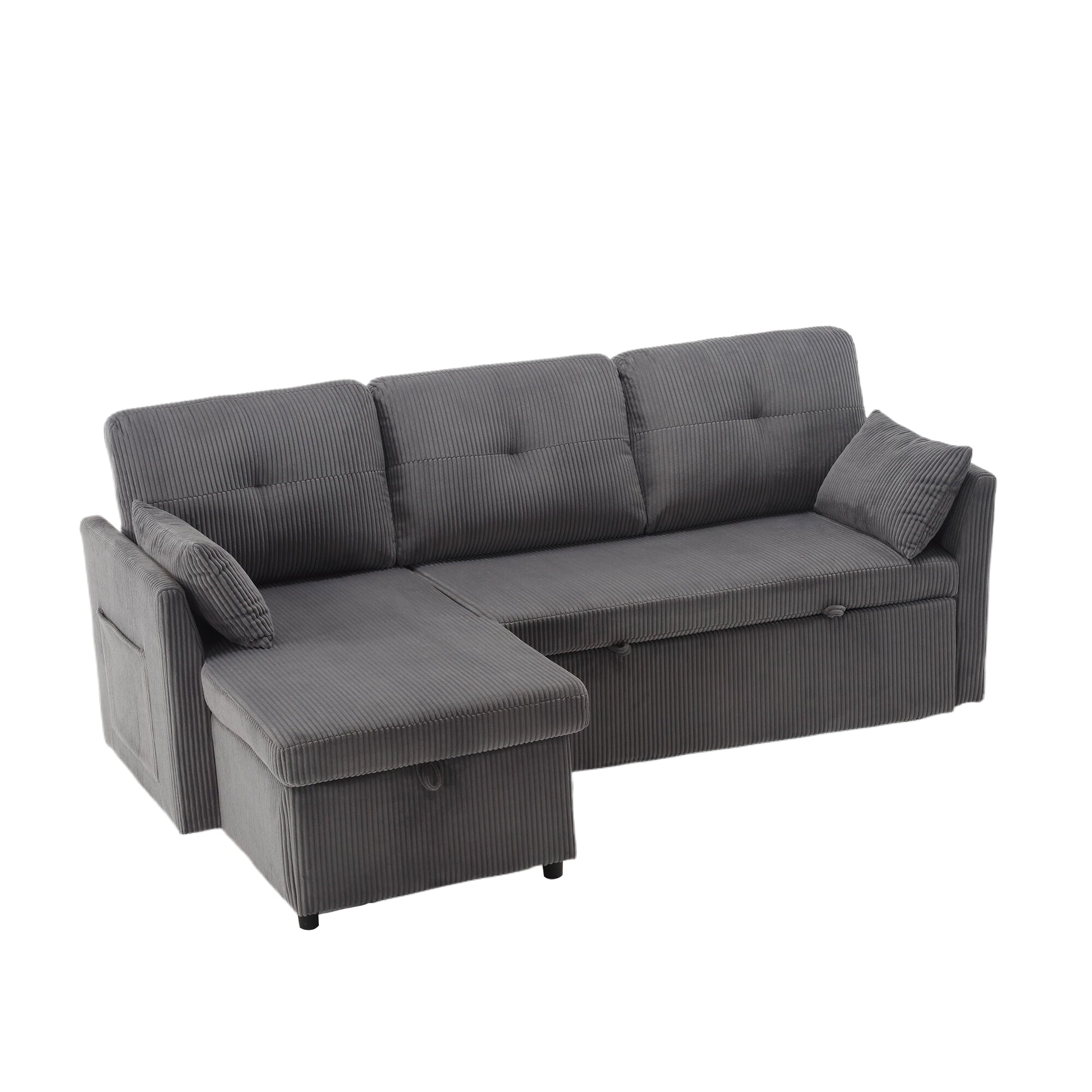 United Modular Sectional Sofa L Shaped Modular Couch With Reversible Chaise Modular Sofa Sectional Couch With Storage Seats Dark Grey Velvet 4 Seat