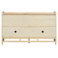 Sideboard Rustic Buffet Cabinet, Sideboard Cabinet With Decorative Rattan Doors, Buffet Cabinet With Storage For Entryway Dining Room Kitchen Living Room, Natural Natural Mdf