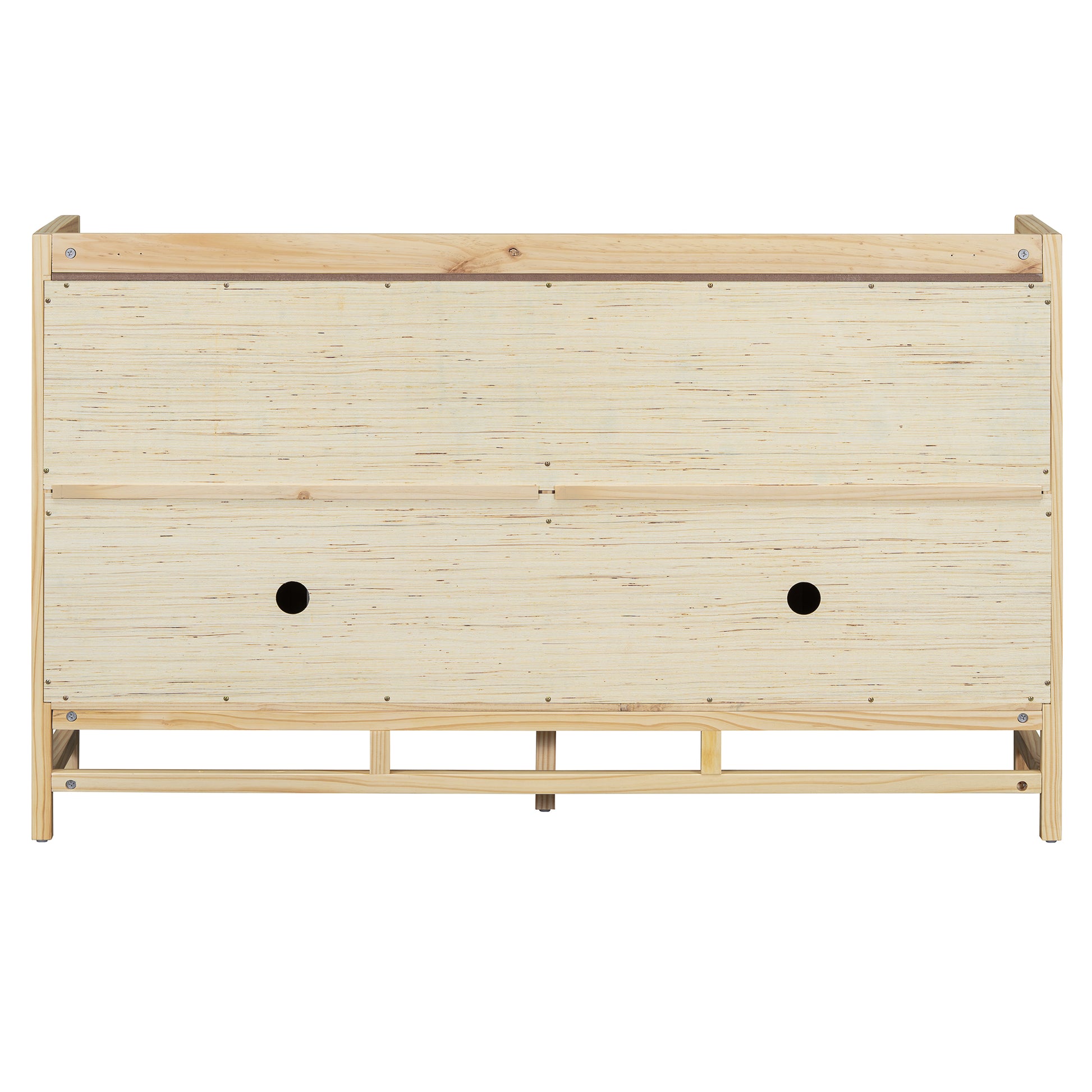 Sideboard Rustic Buffet Cabinet, Sideboard Cabinet With Decorative Rattan Doors, Buffet Cabinet With Storage For Entryway Dining Room Kitchen Living Room, Natural Natural Mdf