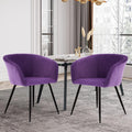 Ts Stripe Dinding Chair 1Pc Purple Purple Velvet
