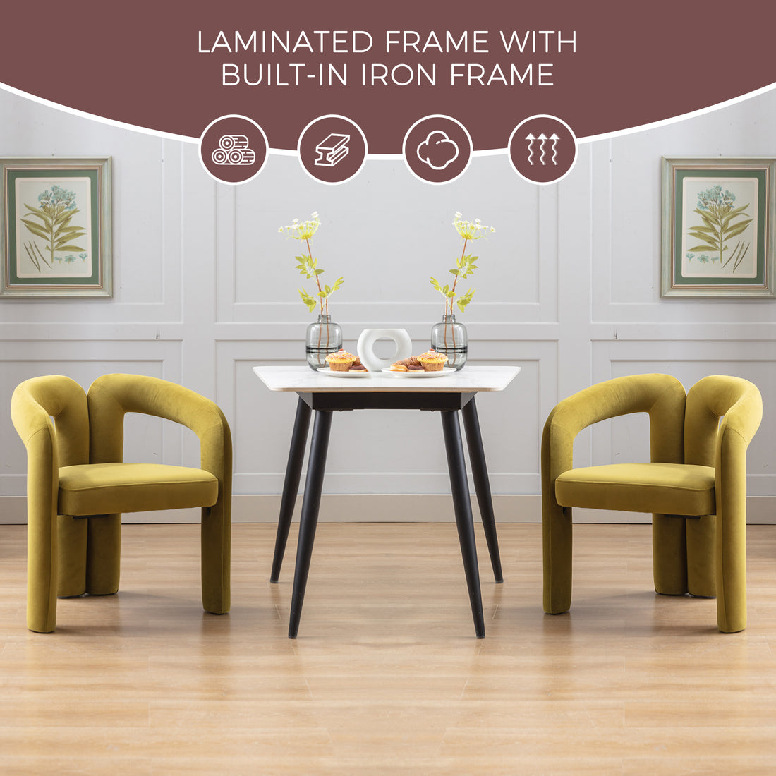 Coolmore Contemporary Designed Velvet Fabric Upholstered Accent Dining Chair Barrel Side Chairs Kitchen Armchair For Living Room Set Of 2 Olive Velvet Olive Foam Velvet