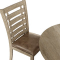 Set Of 2 Dining Chairs Modern Farmhouse Rustic Look Distressed Design Ladderback Solid Wood Cushion Light Brown Dining Room Rubberwood Ladder Back Set Of 2 Rubberwood Grayish Brown Lacquered Foam Dry Clean American Design,Antique,Farmhouse,French