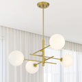 4 Light Dimmable Sputnik Chandelier Antique Brass Steel Metal