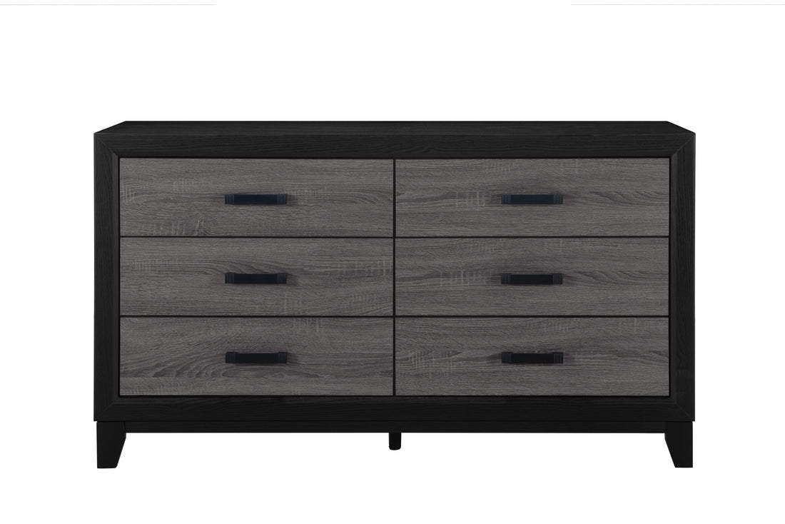 Soluto Grey And Black Dresser Black Gray Solid Wood Mdf