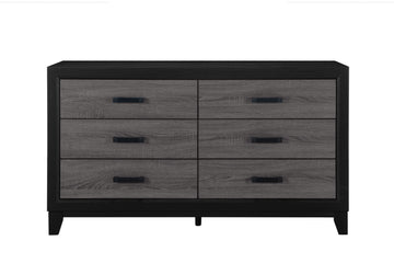 Soluto Grey And Black Dresser Black Gray Solid Wood Mdf