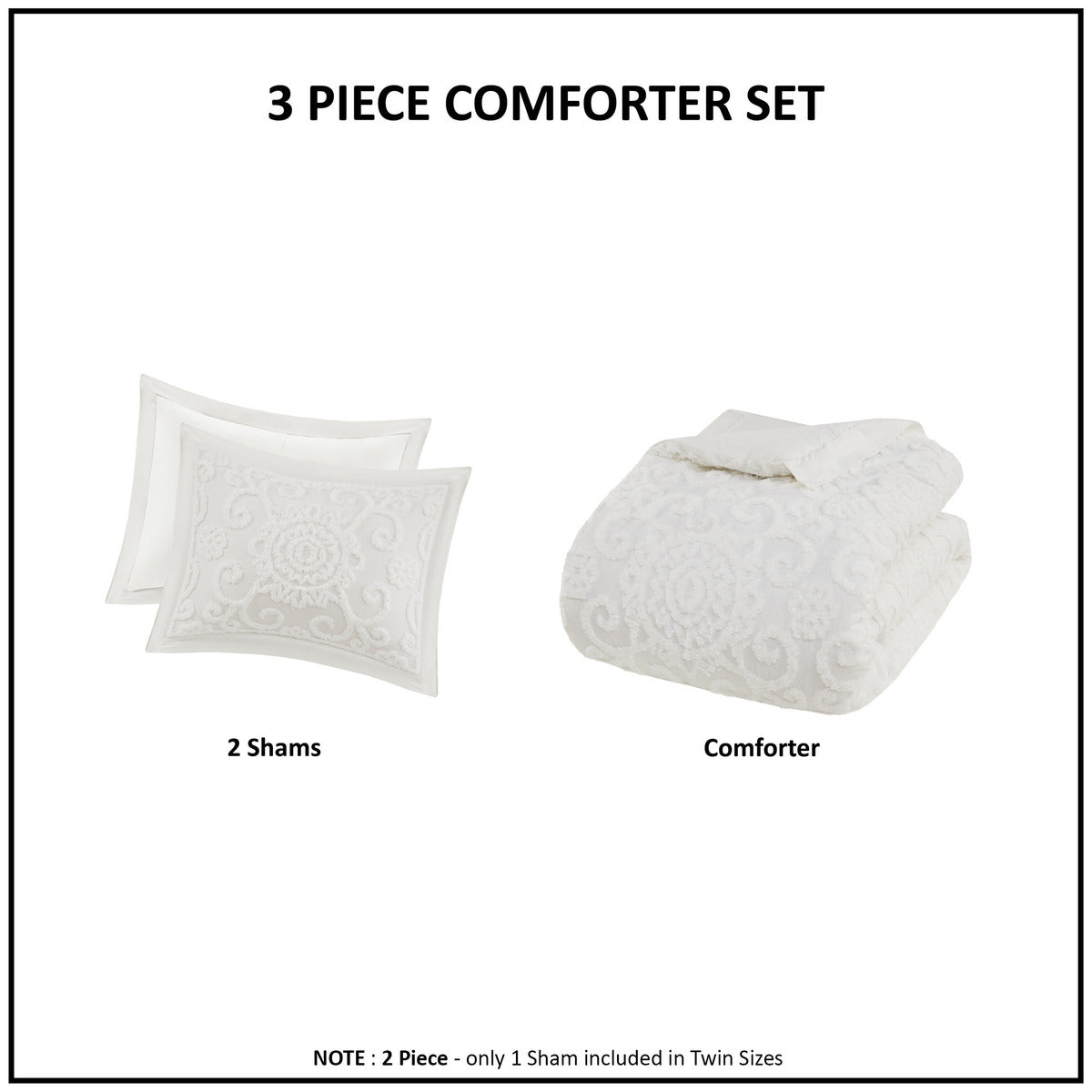 Comforter Mini Set Ivory Full Queen Full Ivory Cotton
