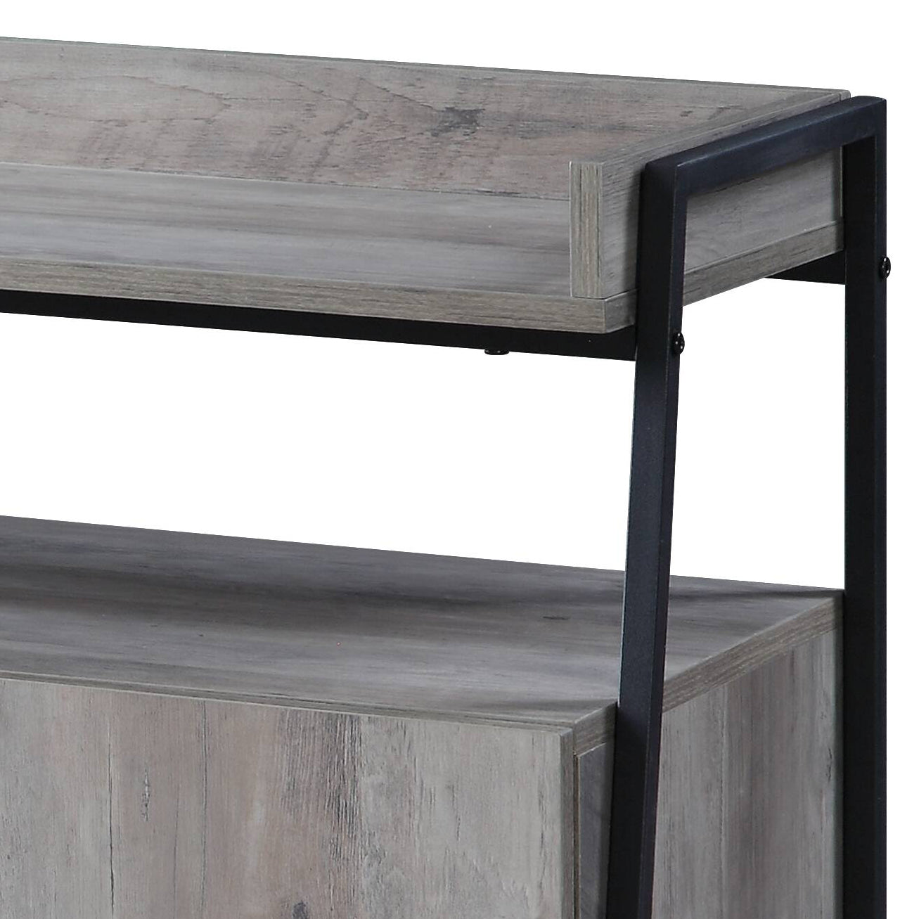 Samiya Gray Oak & Black Finish Tv Stand Gray 40 49 Inches Synthetic Wood